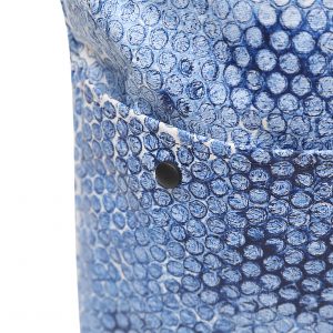 Blue Royalty upcycled bubble wrap, eco friendly fabric