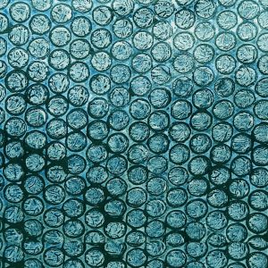 Alive Turquoise upcycled bubble wrap, eco friendly fabric