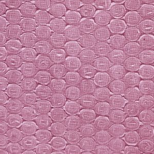 Baby pink upcycled bubble wrap, eco friendly fabric created and colored by hand
